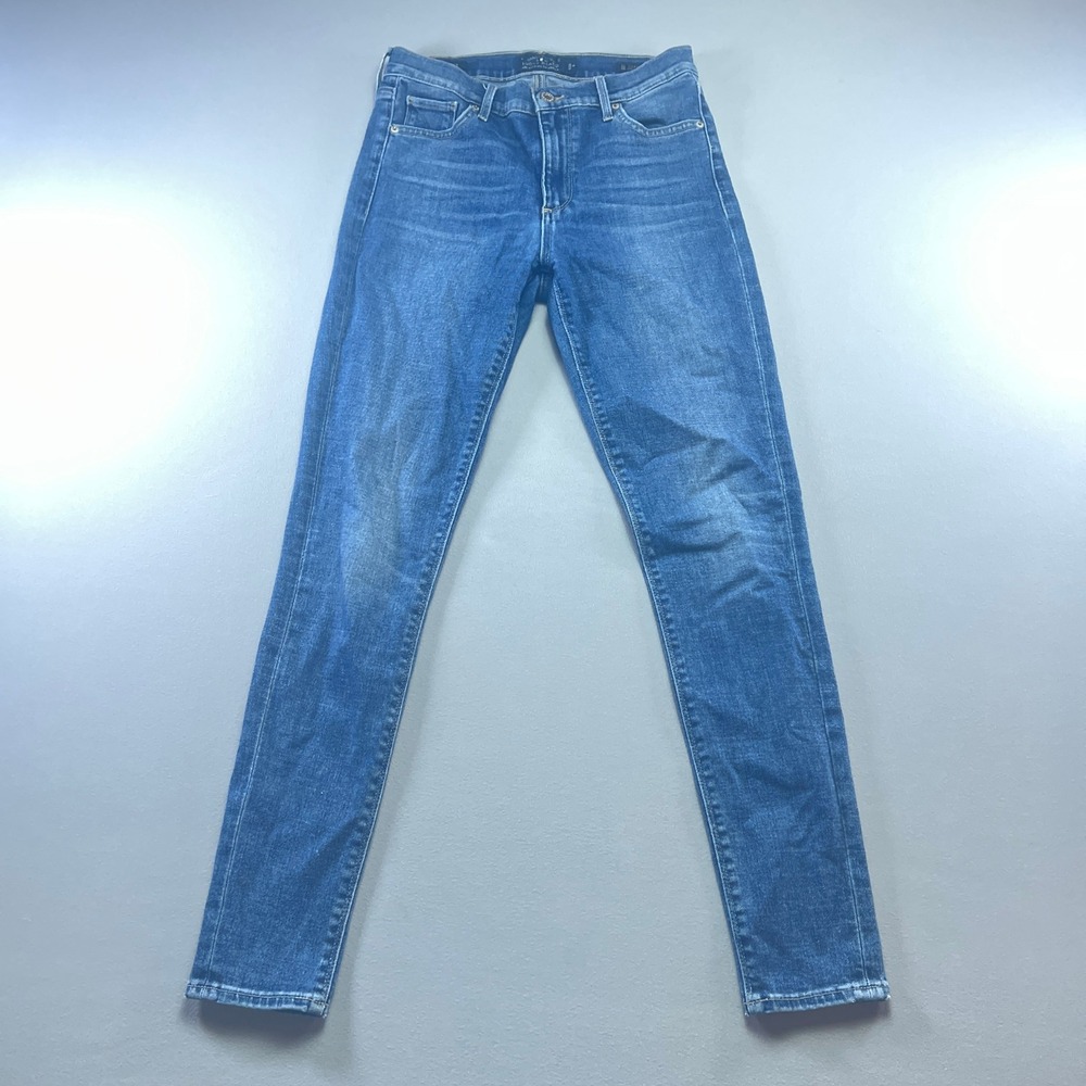 Lucky Brand Bridgette Skinny Jeans Women 6/28 Blue Denim Whiskered Grunge Preppy